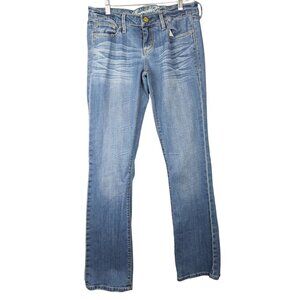 American Eagle Women Blue Stretch   Mid Rise True Boot Jeans Size 4 Long Women